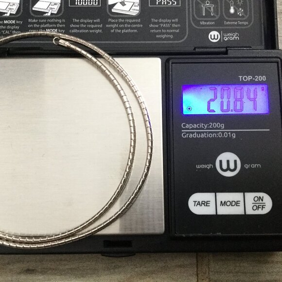 MILOR Sterling Silver 925 Omega Necklace Choker 16" Italy 20g Vintage New - Picture 12 of 13